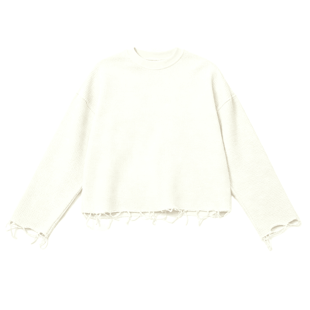 Withdrawn Society Waffle Cropped Long Sleeve