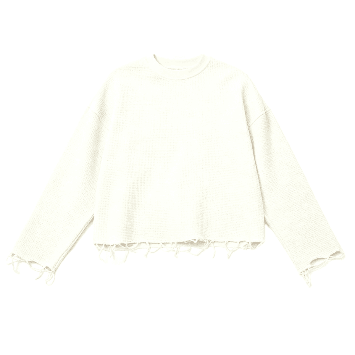 Withdrawn Society Waffle Cropped Long Sleeve