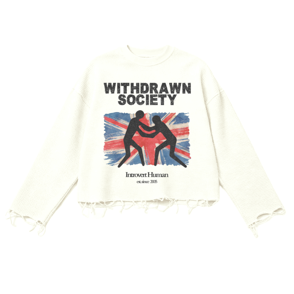 Withdrawn Society Waffle Cropped Long Sleeve